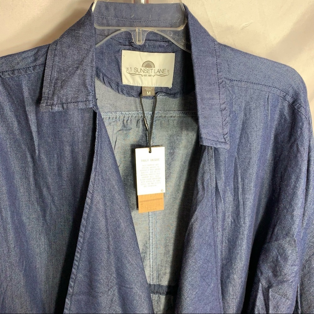 1 Sunset Lane Lightweight Denim Oversized Open Jacket - Picture 7 of 14
